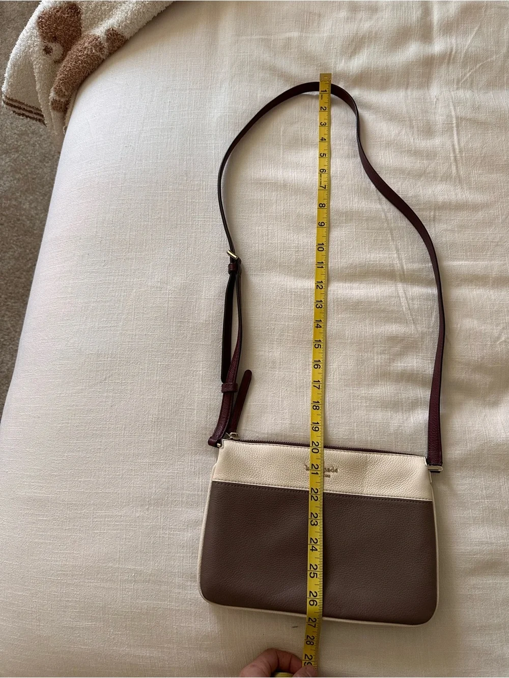 EUC Kate Spade Brown and Cream Leather Crossbody